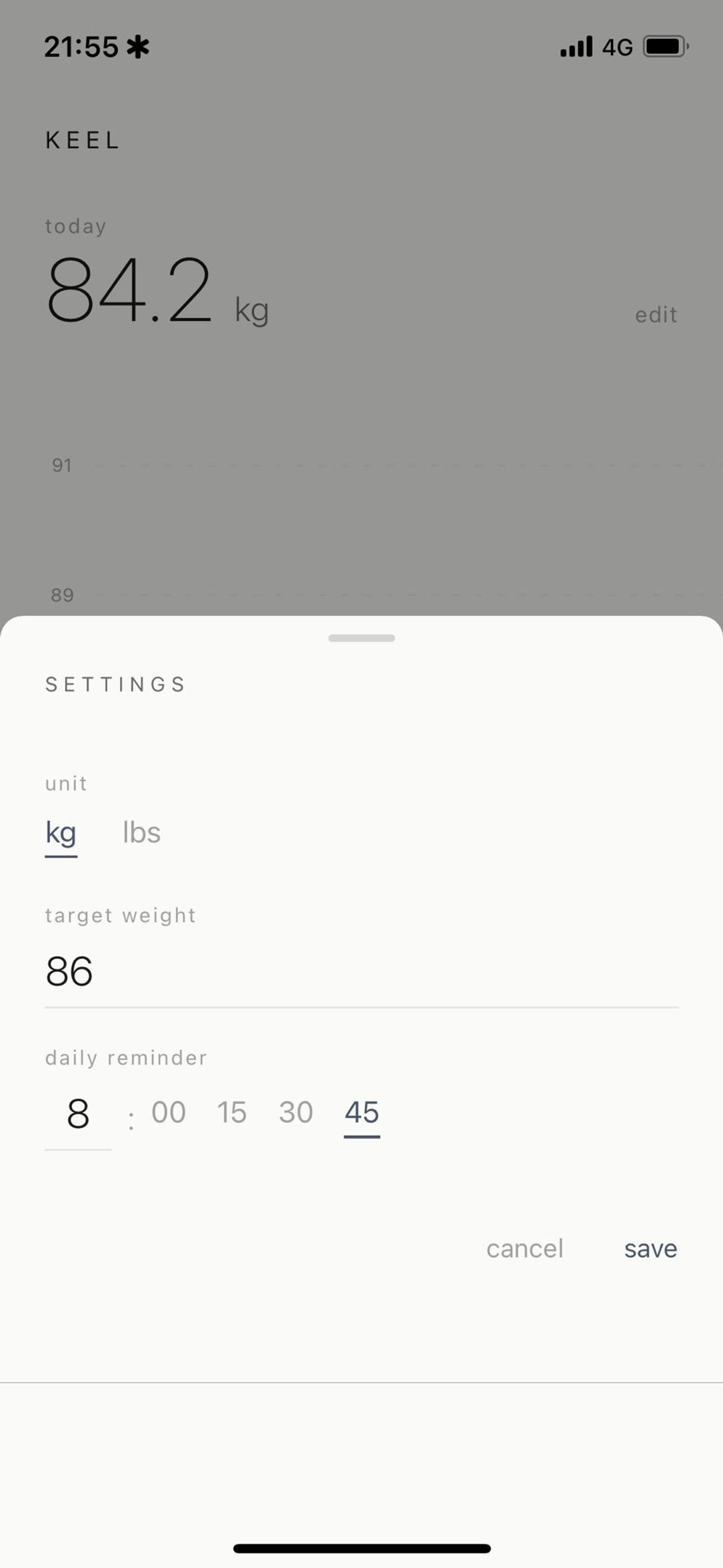 Keel — settings
