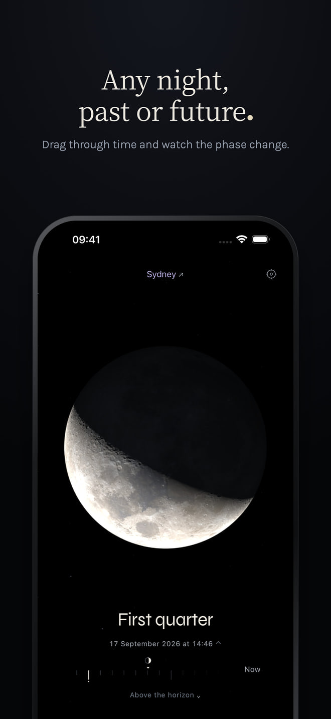Lune - moving through time to watch the phase change